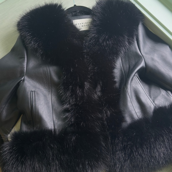 Charlotte Simone leather and fur jacket - Picture 1 of 5